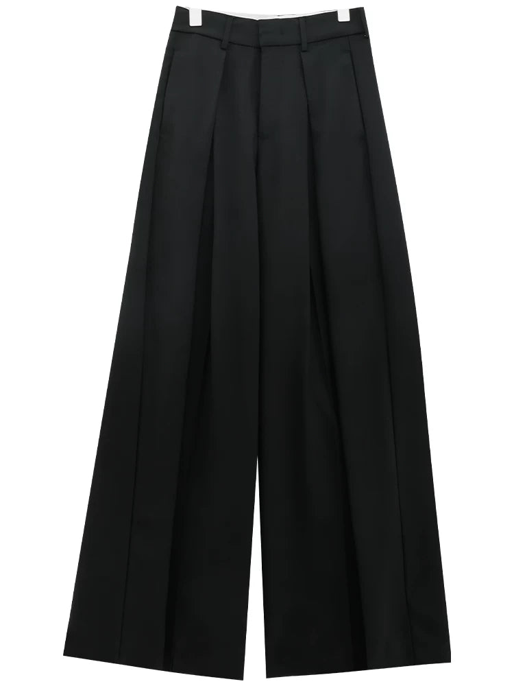 Fluid Pleated Wide-Leg Trousers