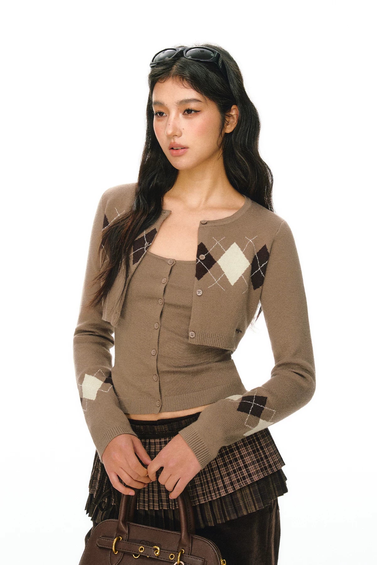 Argyle Duo Knit Cardigan