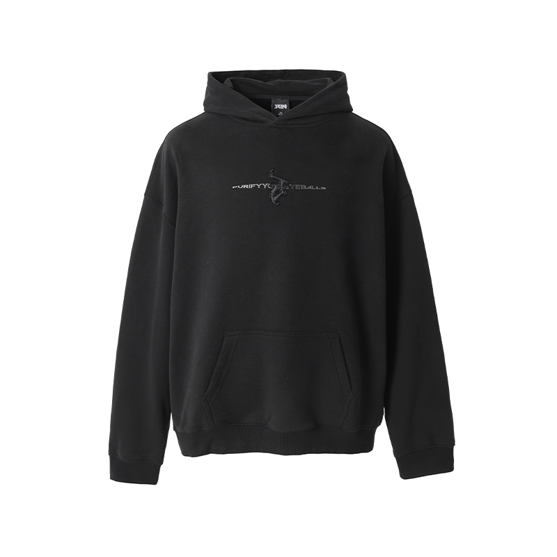 Embroidered Beaded Logo Hoodie - chiclara