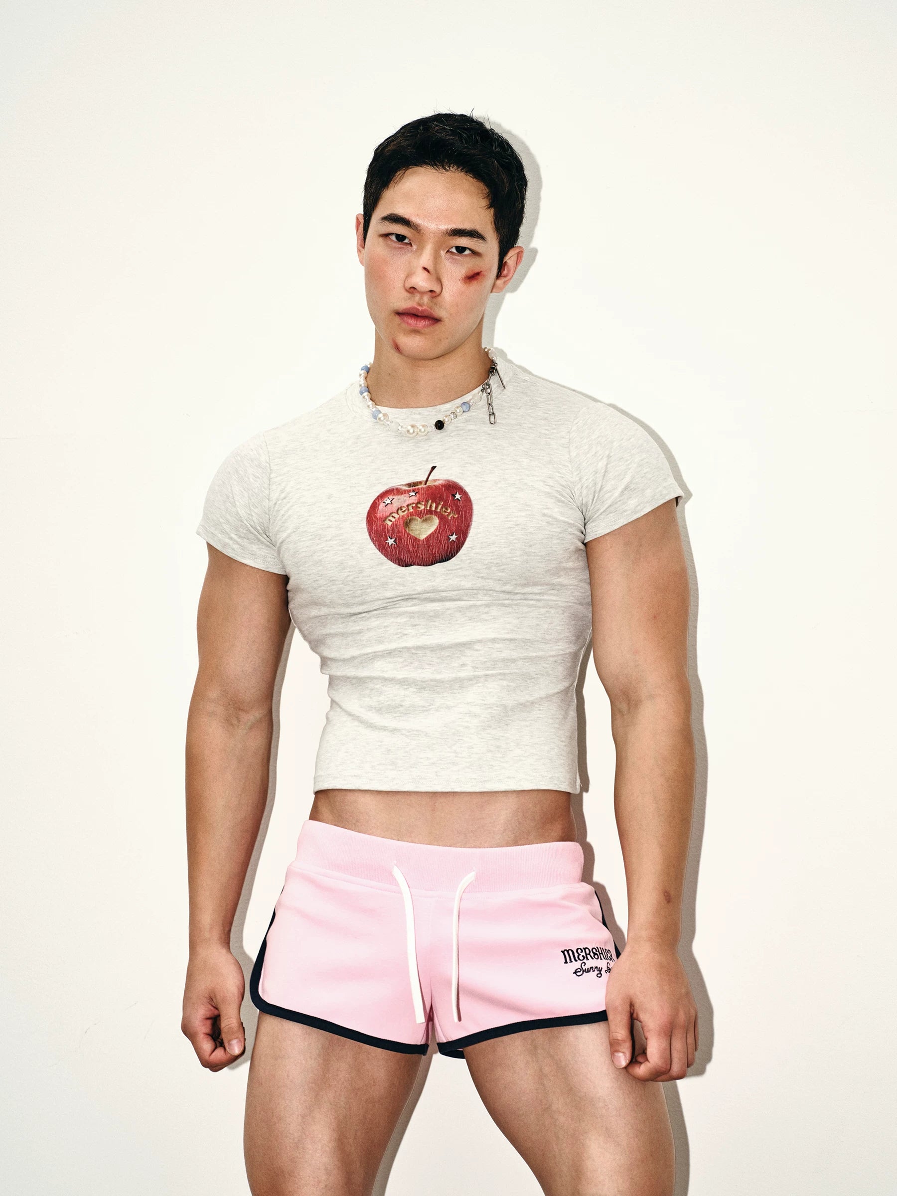 Candy Apple Graphic Fitted Crop Tee