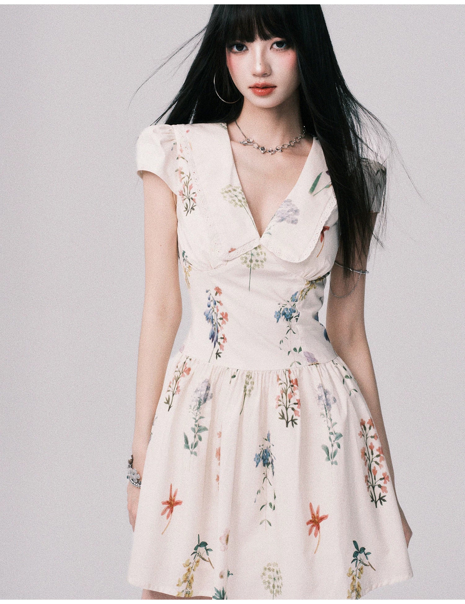 Wildflower Whimsy Collared Mini Dress