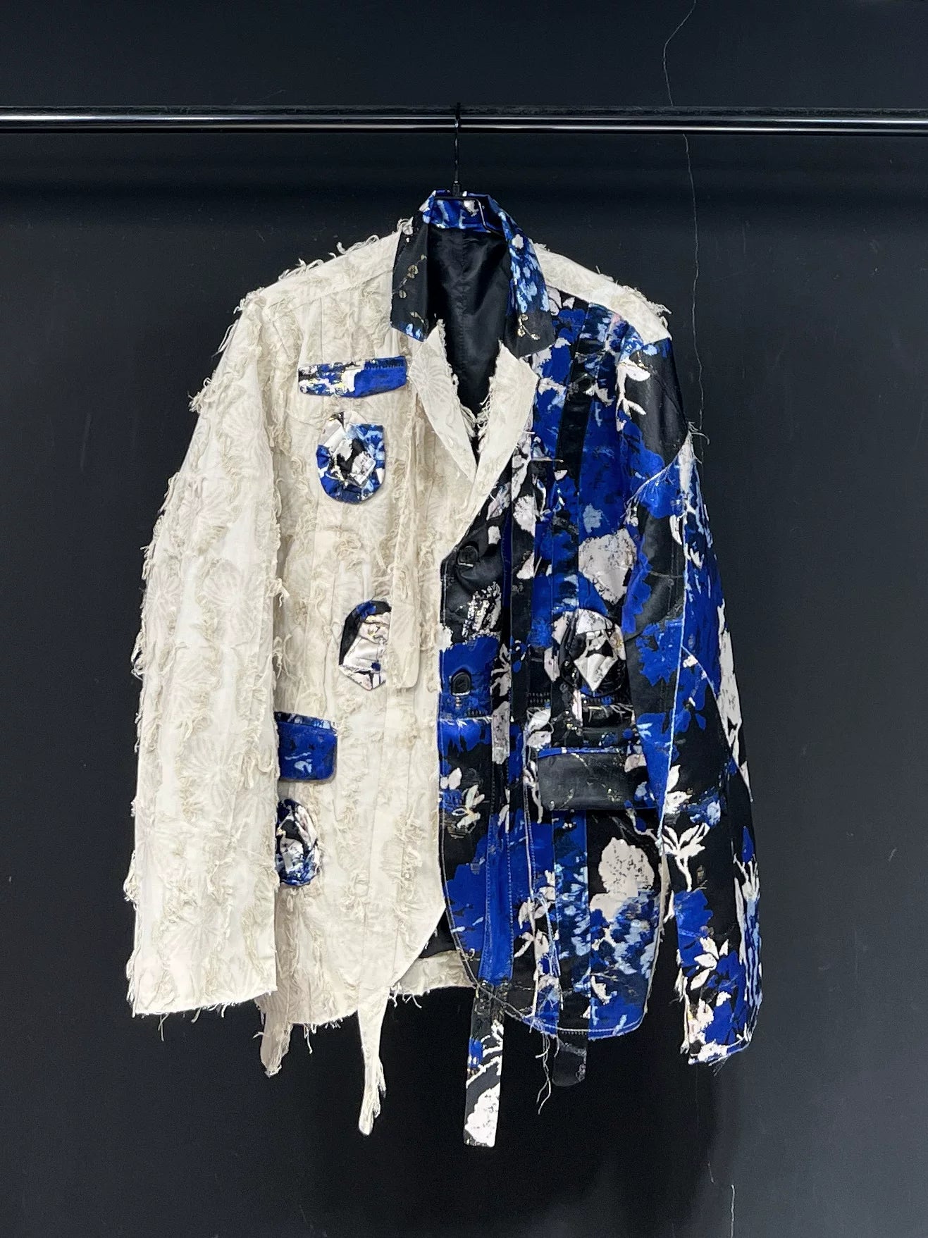 Glacier Bloom Splice Patchwork Trench Jacket