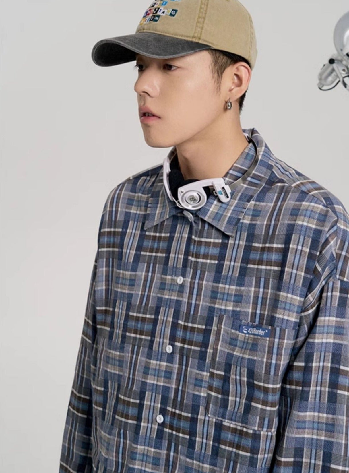 Hip-Hop Loose Fit Plaid Shirt - chiclara