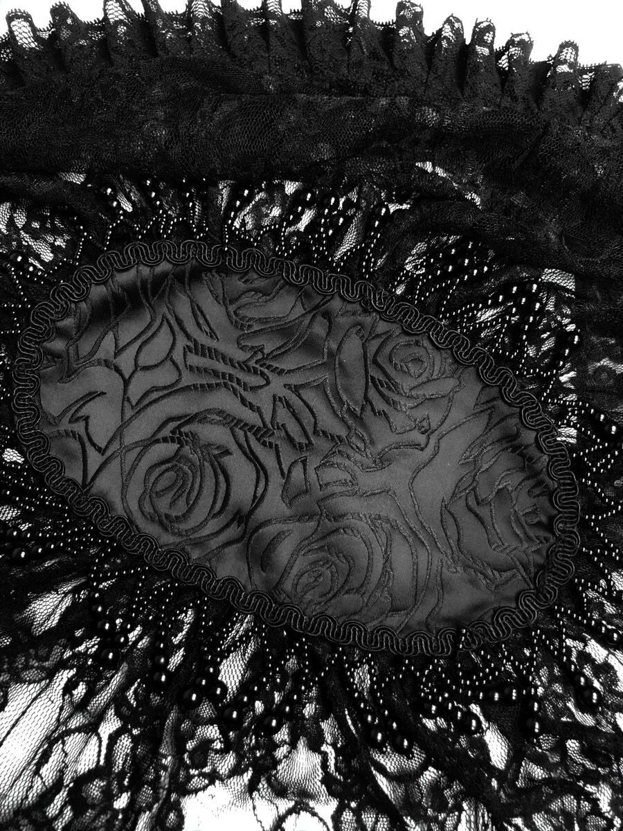 Gothic Black Lace Bonnet Veil