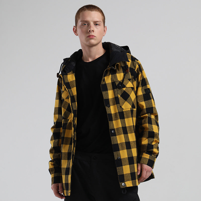 Buffalo Plaid Hooded Snowboard Jackets
