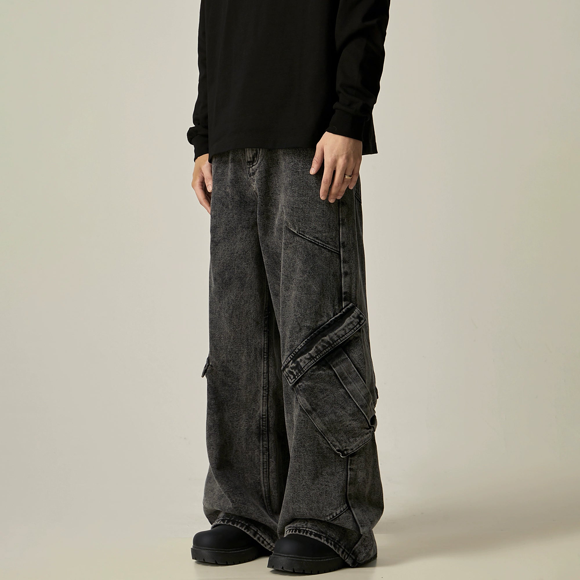 Obsidian Surge Cargo Wide Jeans