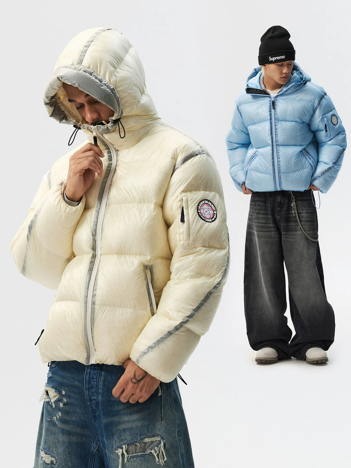 Glacier Halo Reflective Hooded Puffer Jacket