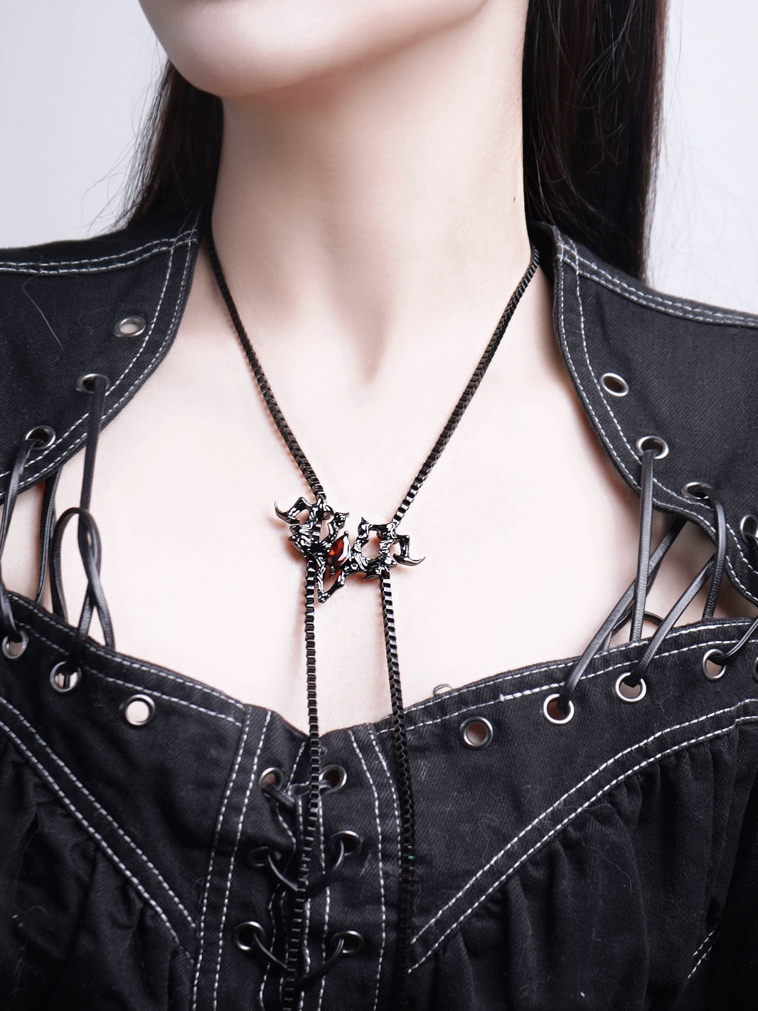 Gothic Black Velvet Choker with Silver Bat Pendant