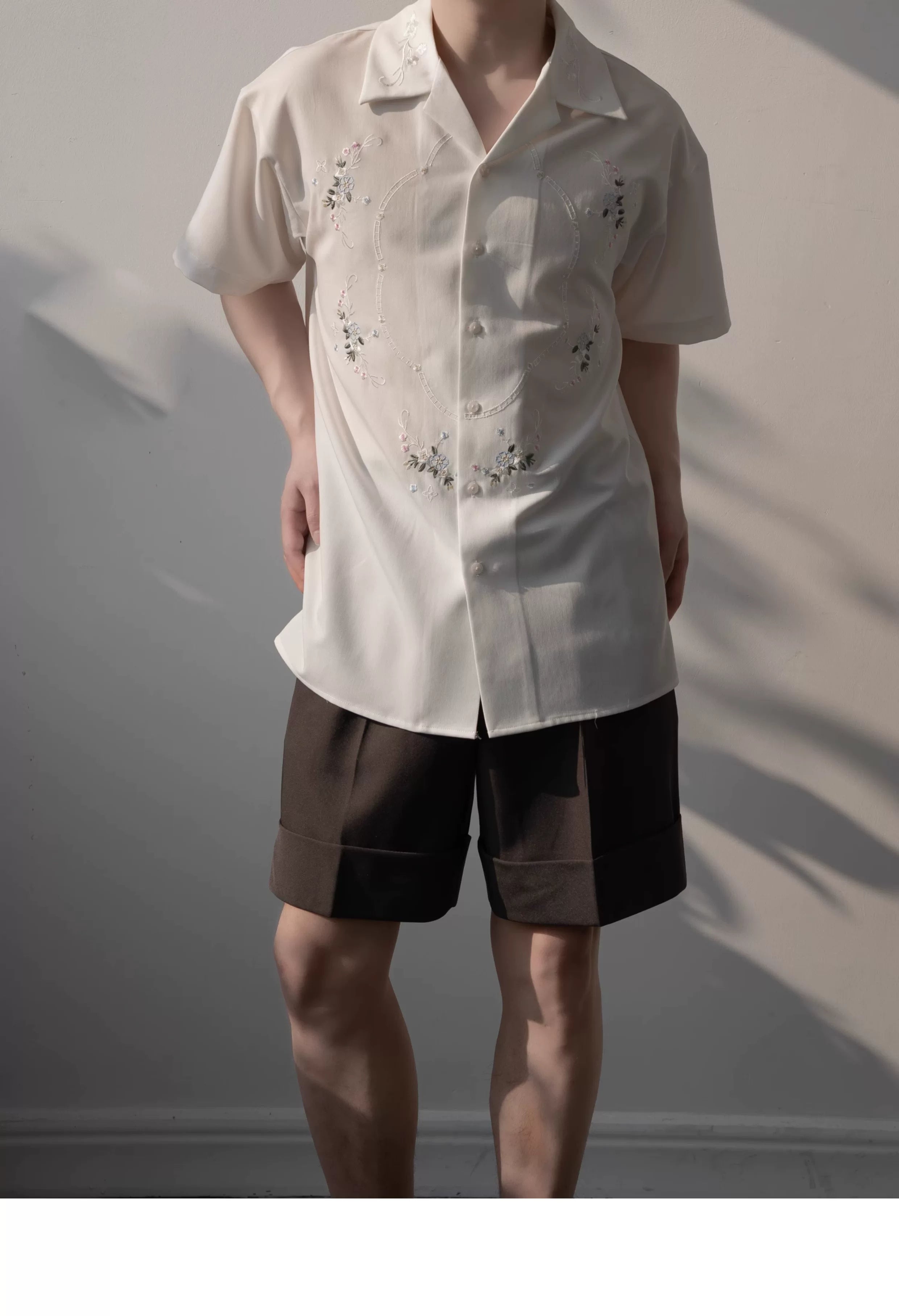 Sunlit Cameo Embroidered Camp Shirt