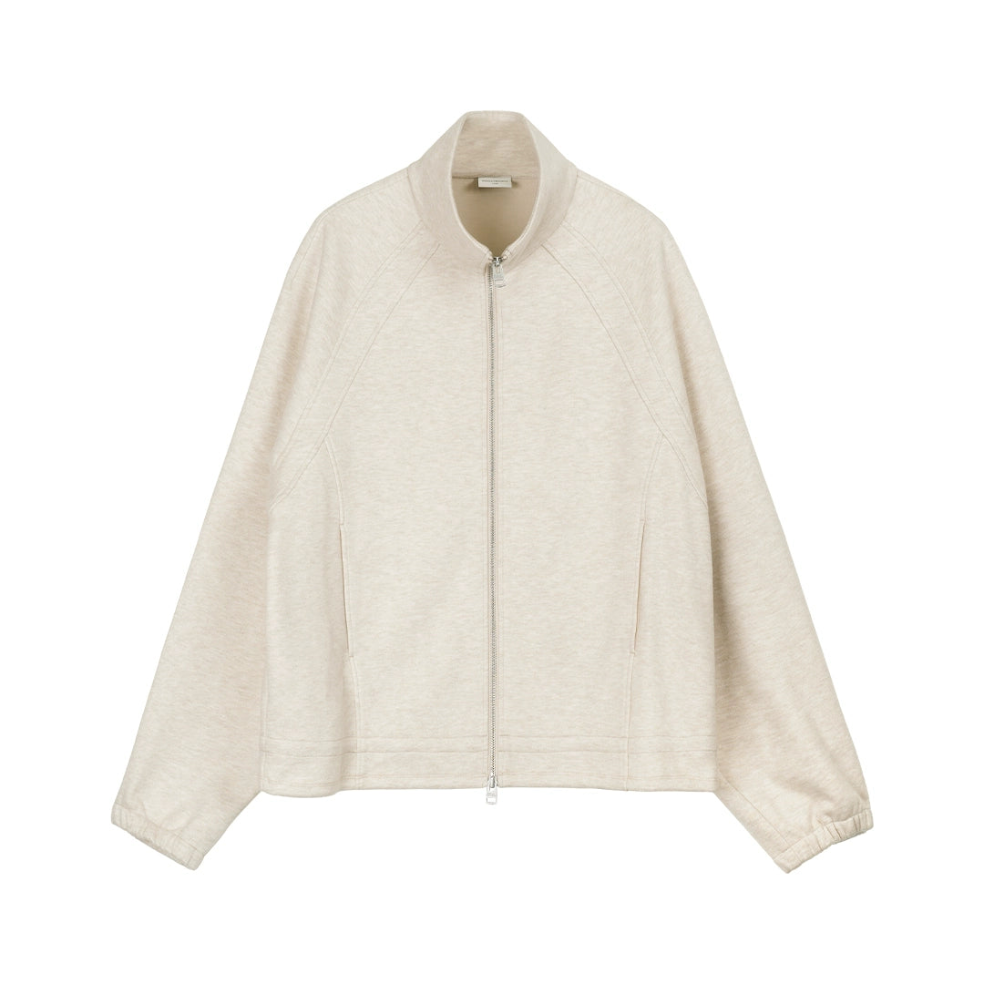 Relaxed Fit Fleece Zip-Up Track Jacket