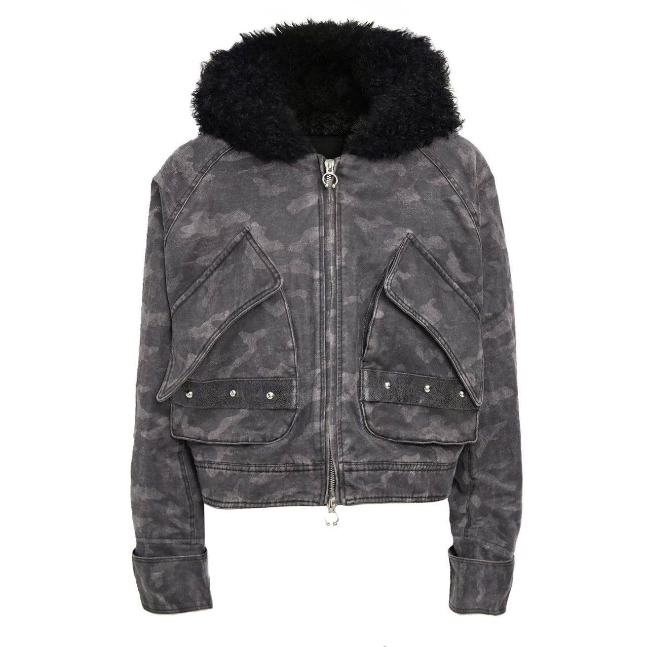 Ember Faux-Shearling Hooded Bomber