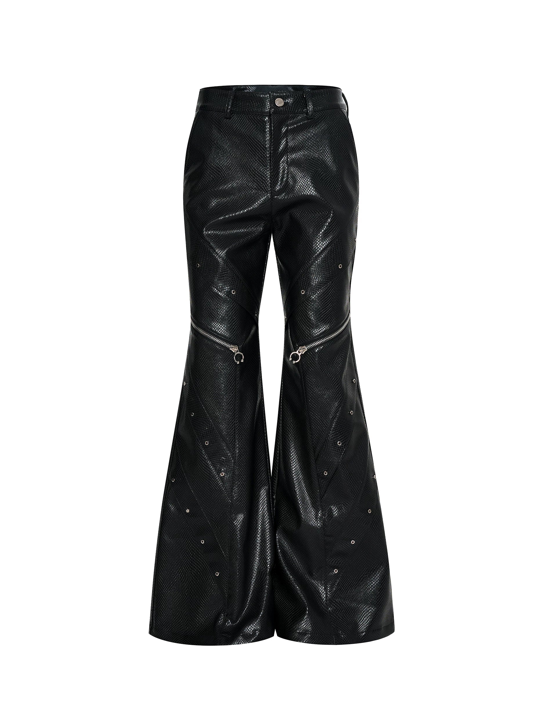 Serpent Bolt Zip‑Off Flare Pants
