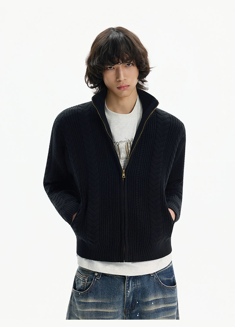Heritage Weave Zip Cardigan
