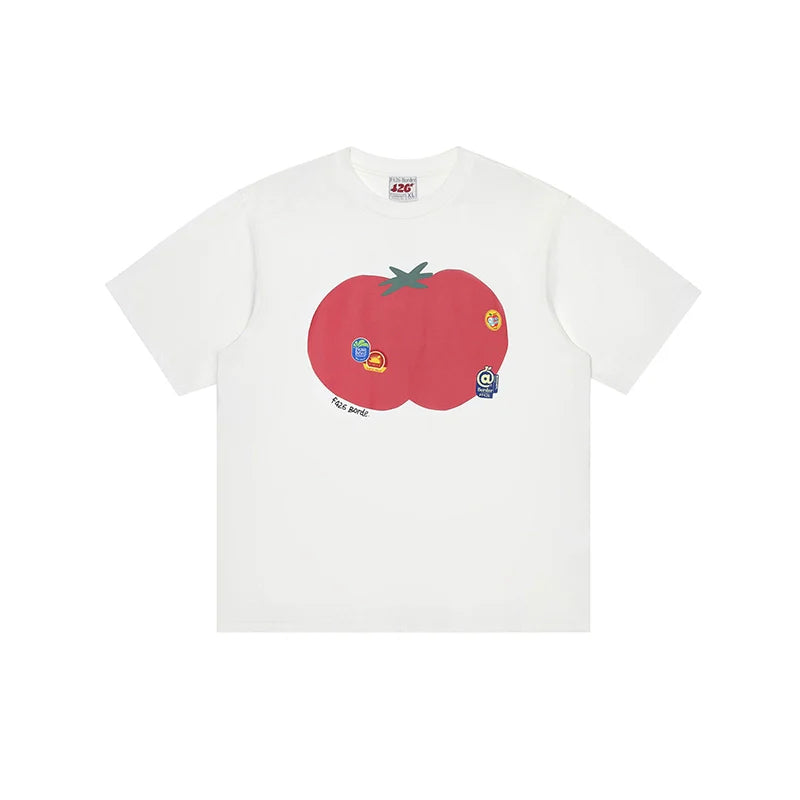 Loose Fit Fruit Label Tee - chiclara