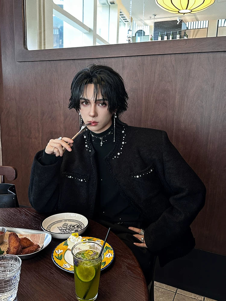 Midnight Relic Pearl-Trace Bouclé Jacket