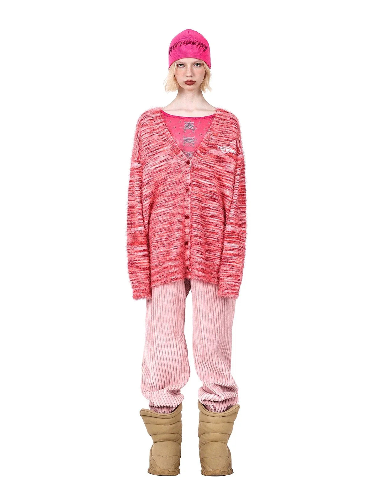 PINKSPINK Cozy Ribbed Lounge Pants - Dusty Pink