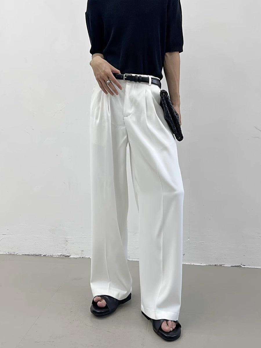 Noir Drift Pleat Trousers
