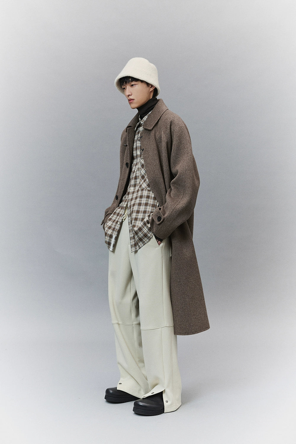 Wool Double-Faced Classic Balmacaan Coat