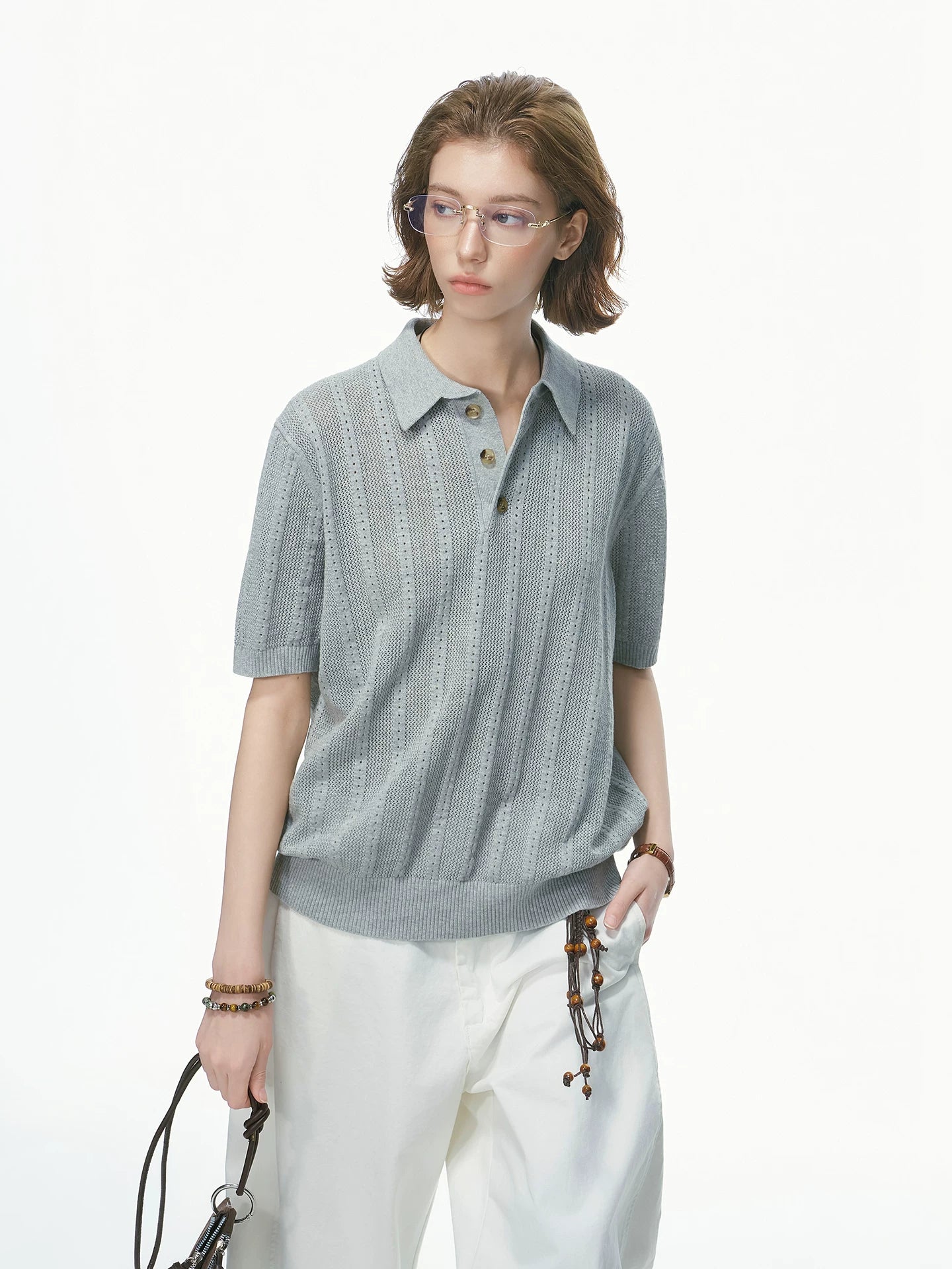 Breezeweave Pointelle Knit Polo