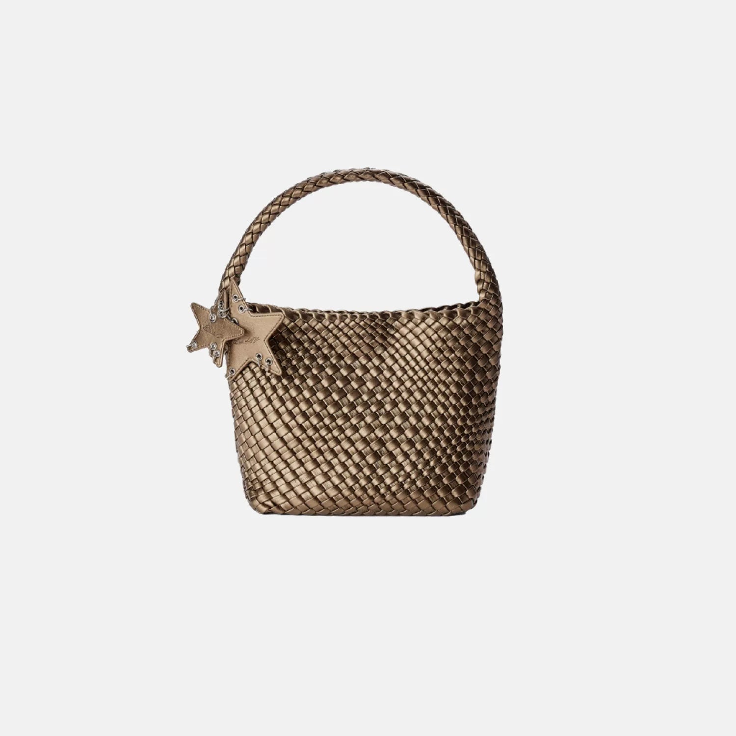 Metallic Braided Star Hobo Tote - Bronze / Small
