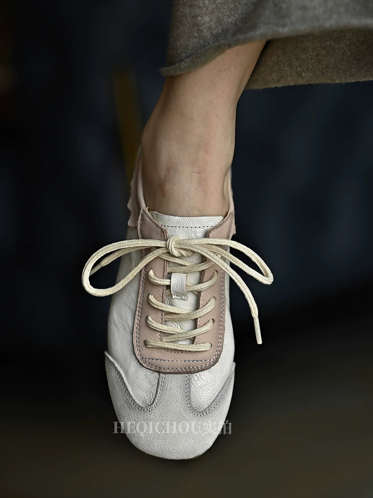 Alba Retro Lace-Up Leather Sneakers