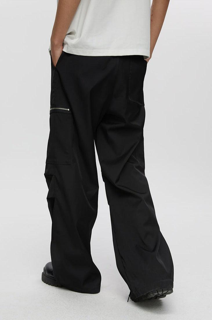 Pleated Pants with Zipped Pockets - chiclara