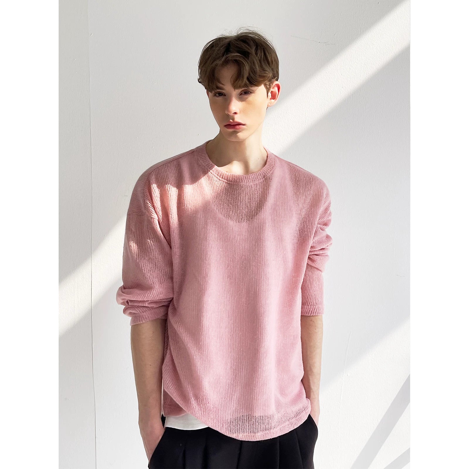 Blush Haze Sheer Knit Sweater