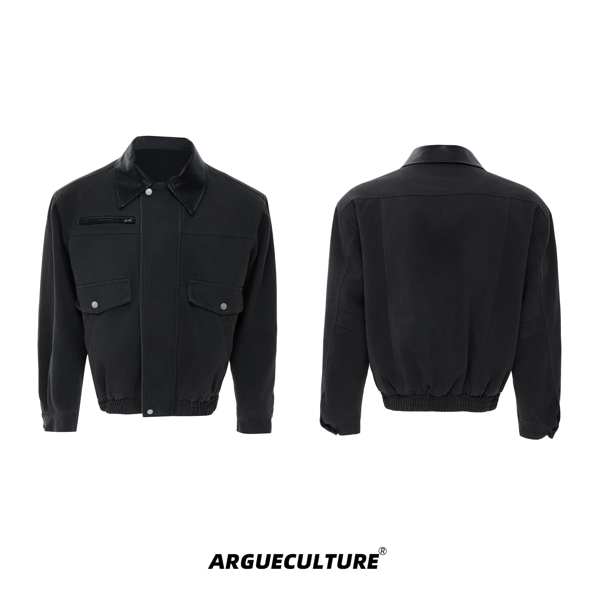Bomber Jacket with Contrast Collar