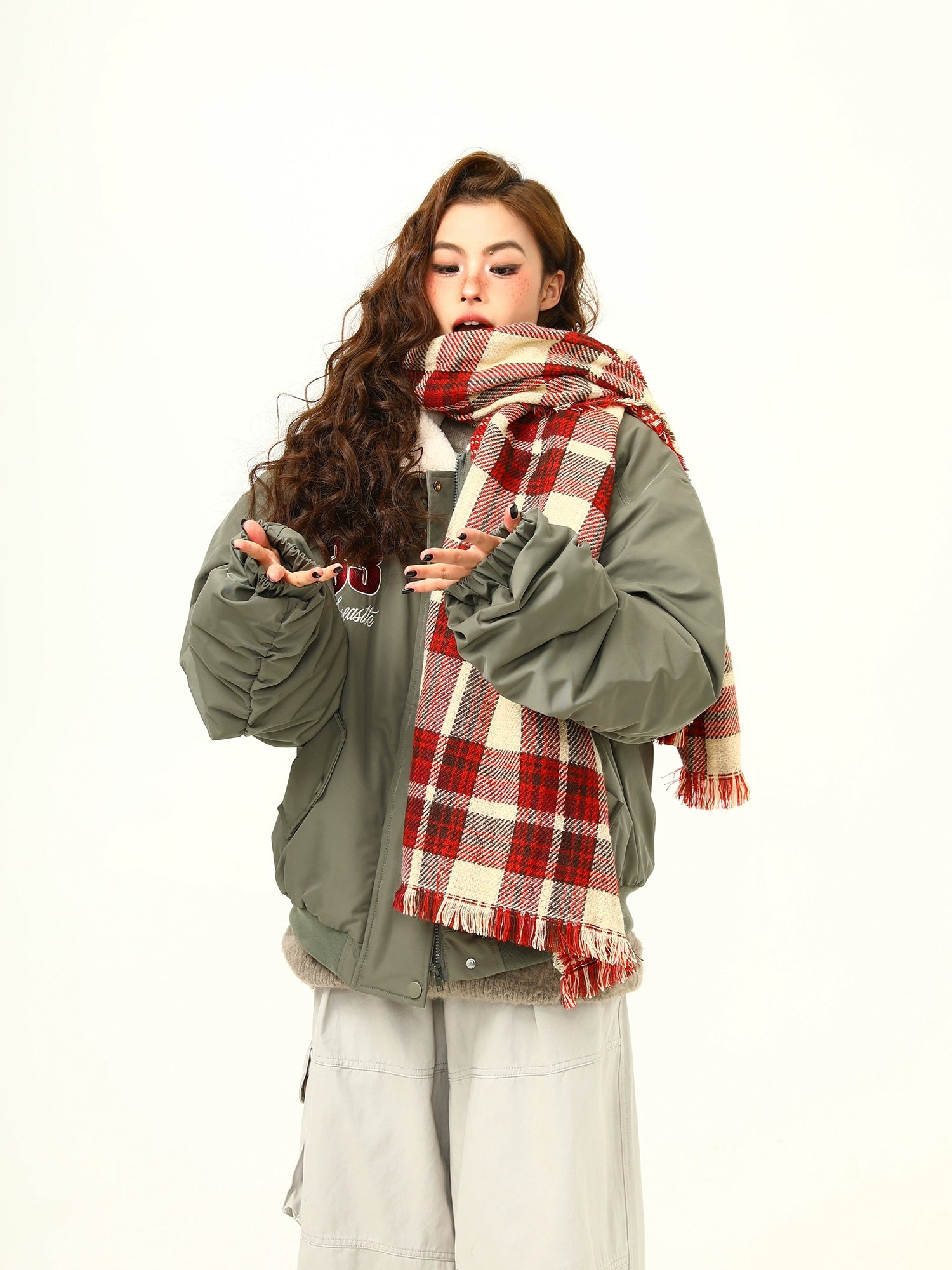 Varsity Patch Oversized High Neck Bomber Jacket