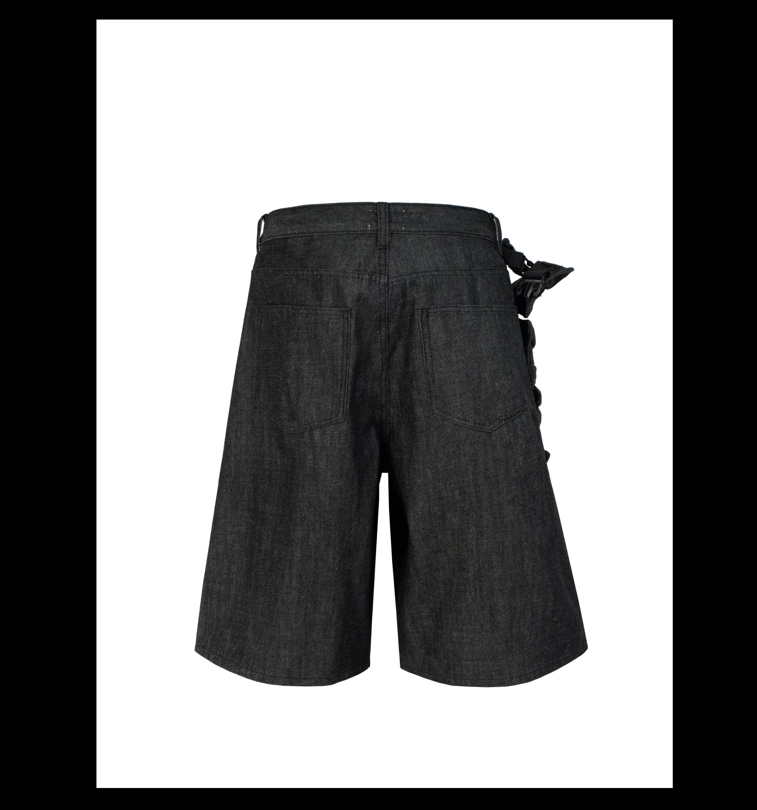 Grayscale Ruin Strap-Ladder Cargo Shorts