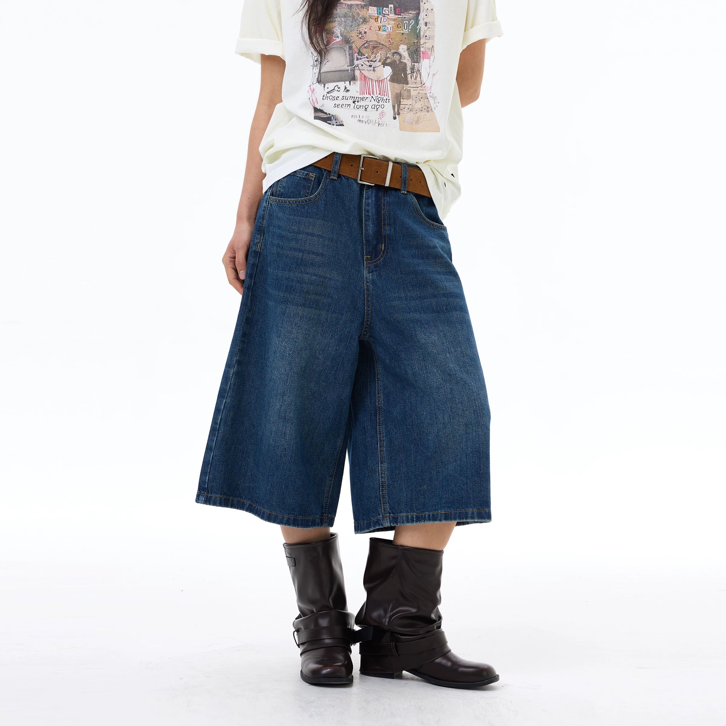 Harbor Postcard Denim Gaucho Shorts