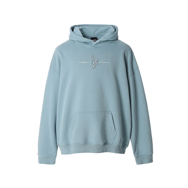 Embroidered Beaded Logo Hoodie - chiclara