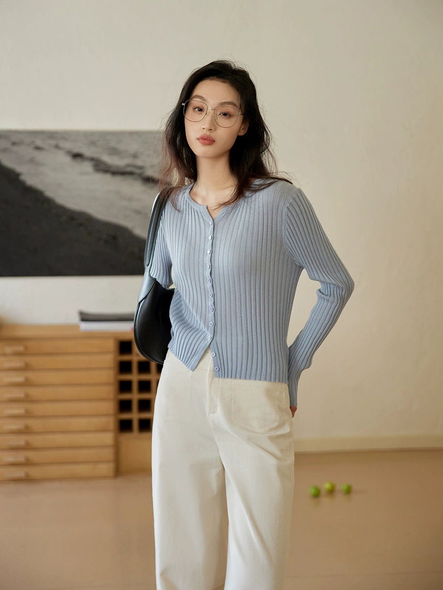 Ribbed Knit Cardigan