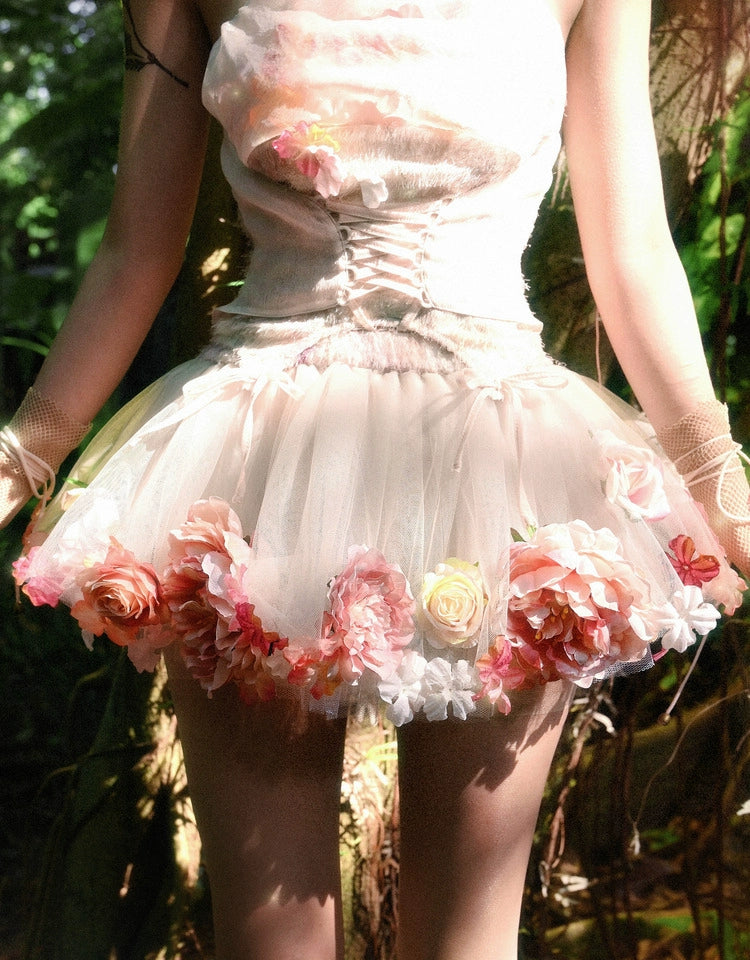 Flower-patterned Tulle Petticoat