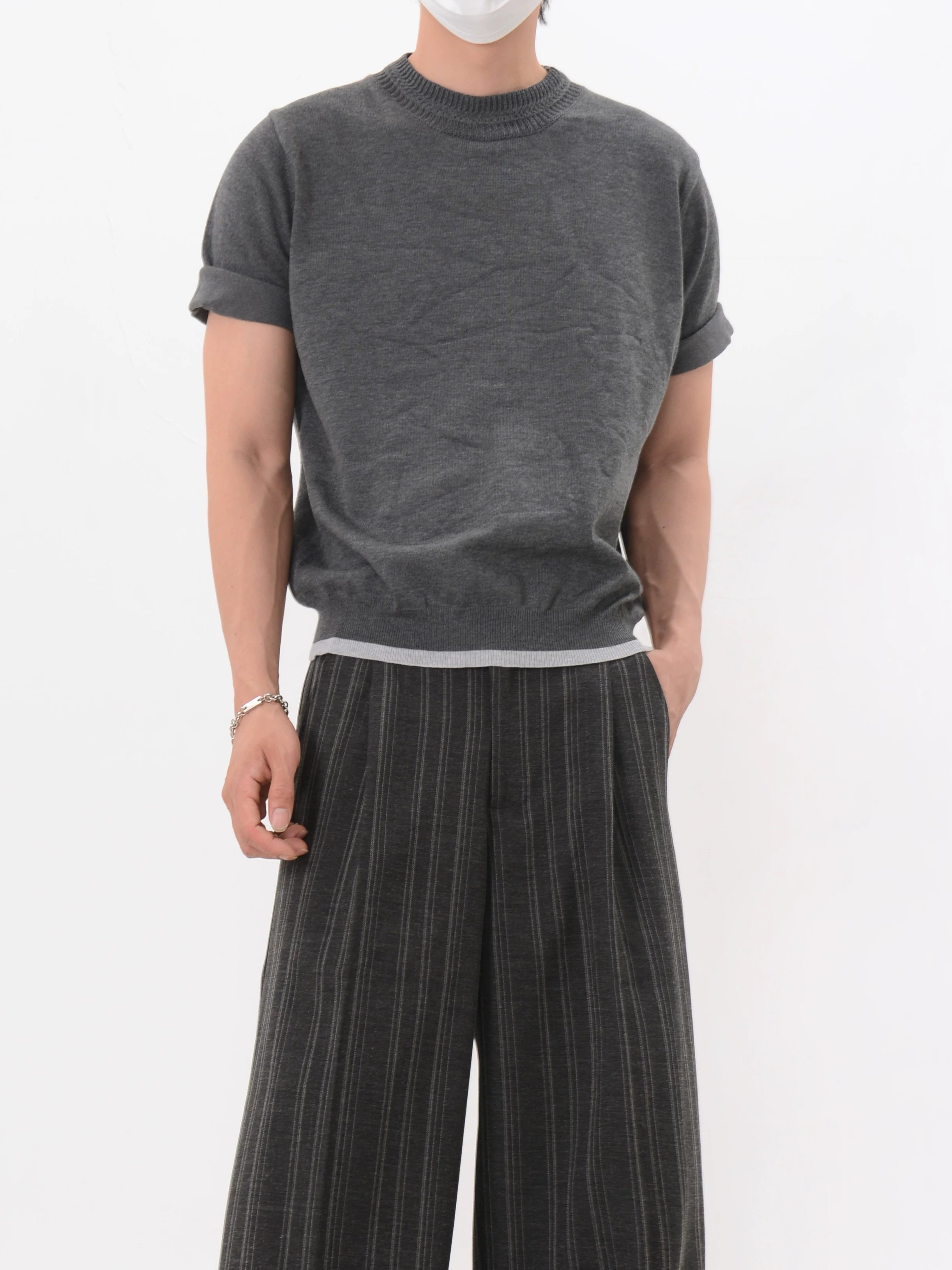 Heather Mock Knit Tee