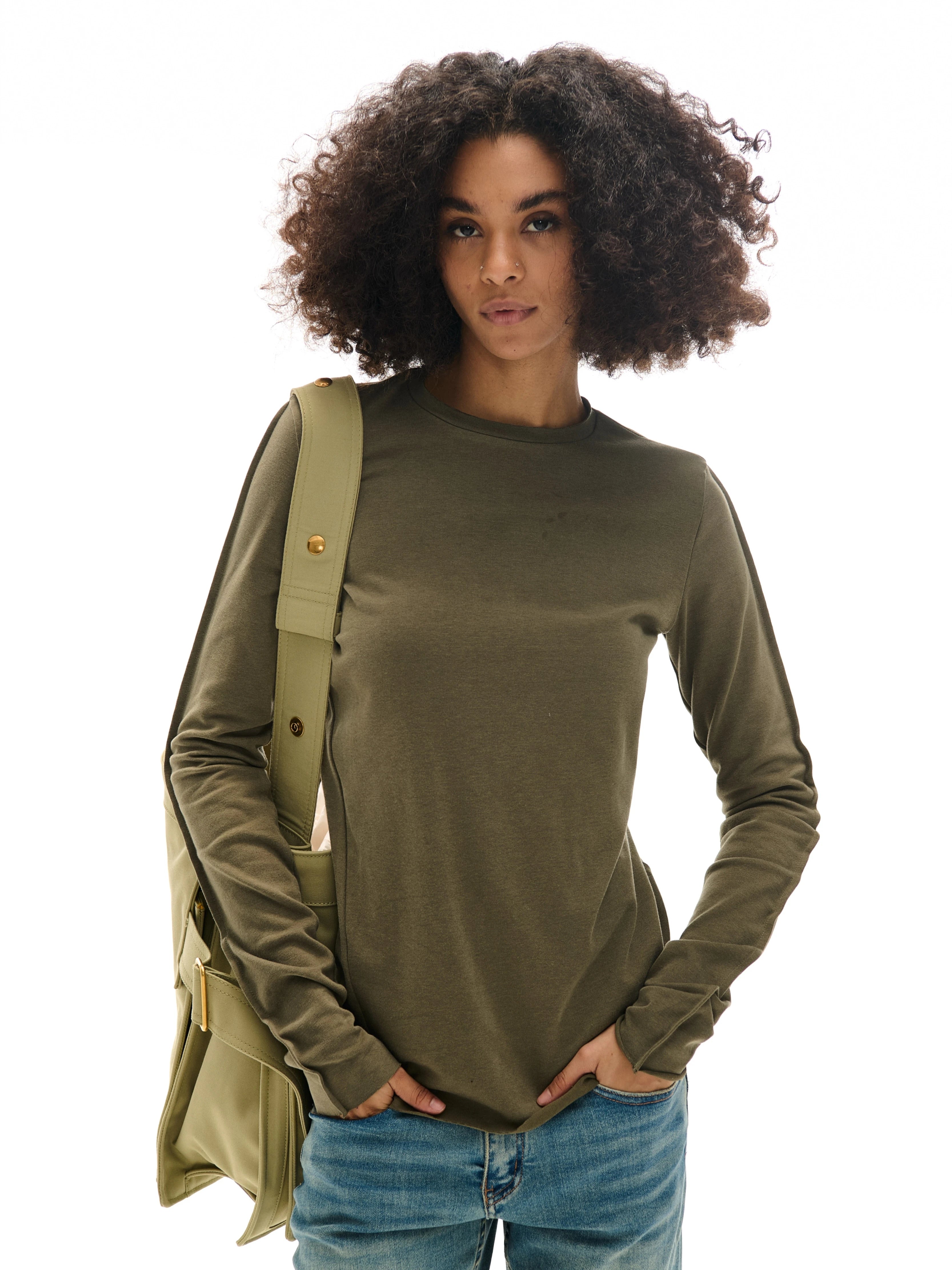 Round Neck Slim Fit Long Sleeve T-Shirt