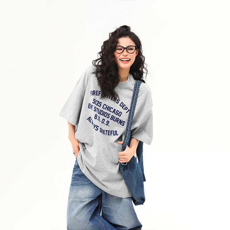 Grateful Chicago Lettering Gray Tee