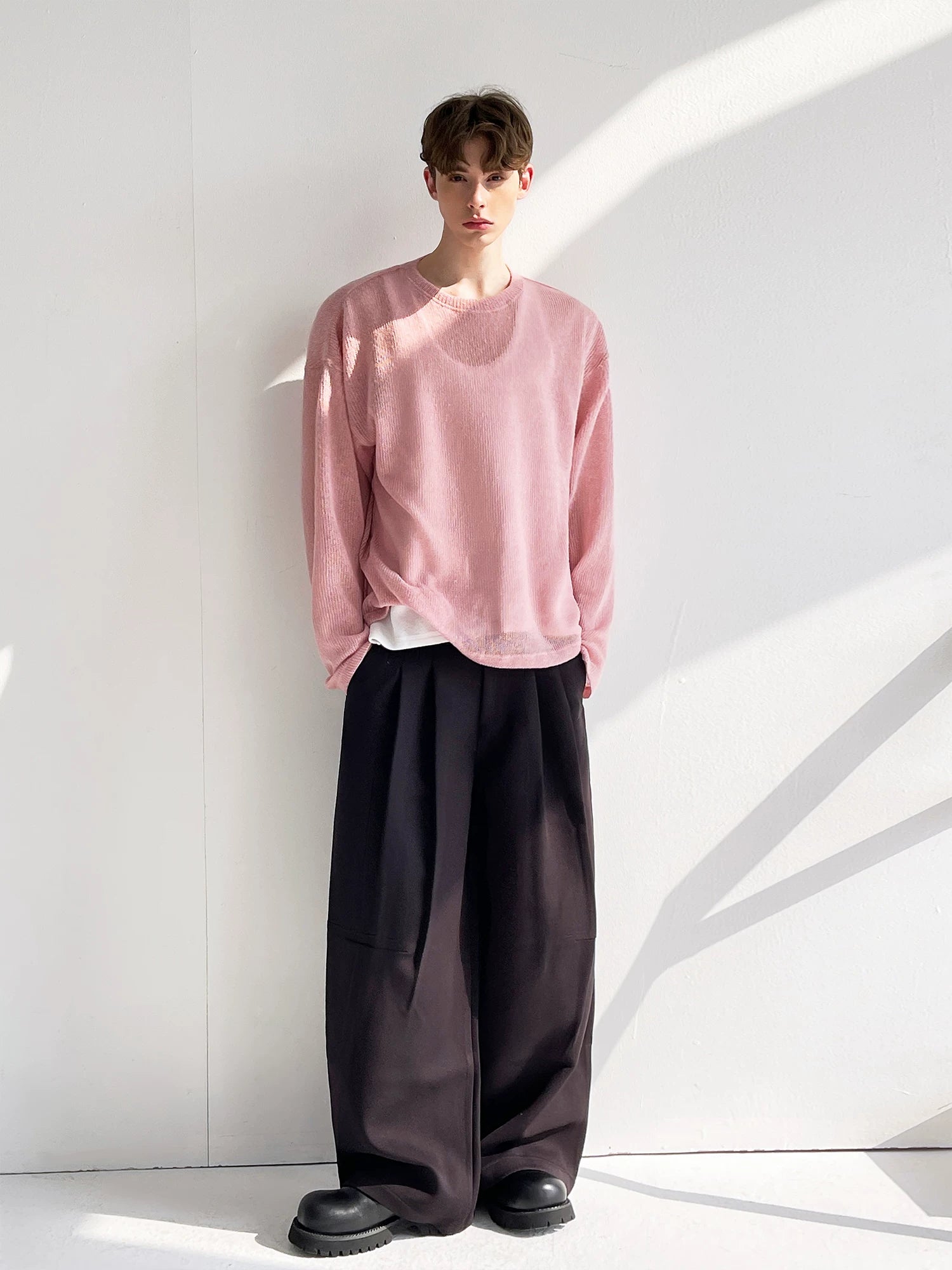 Blush Haze Sheer Knit Sweater