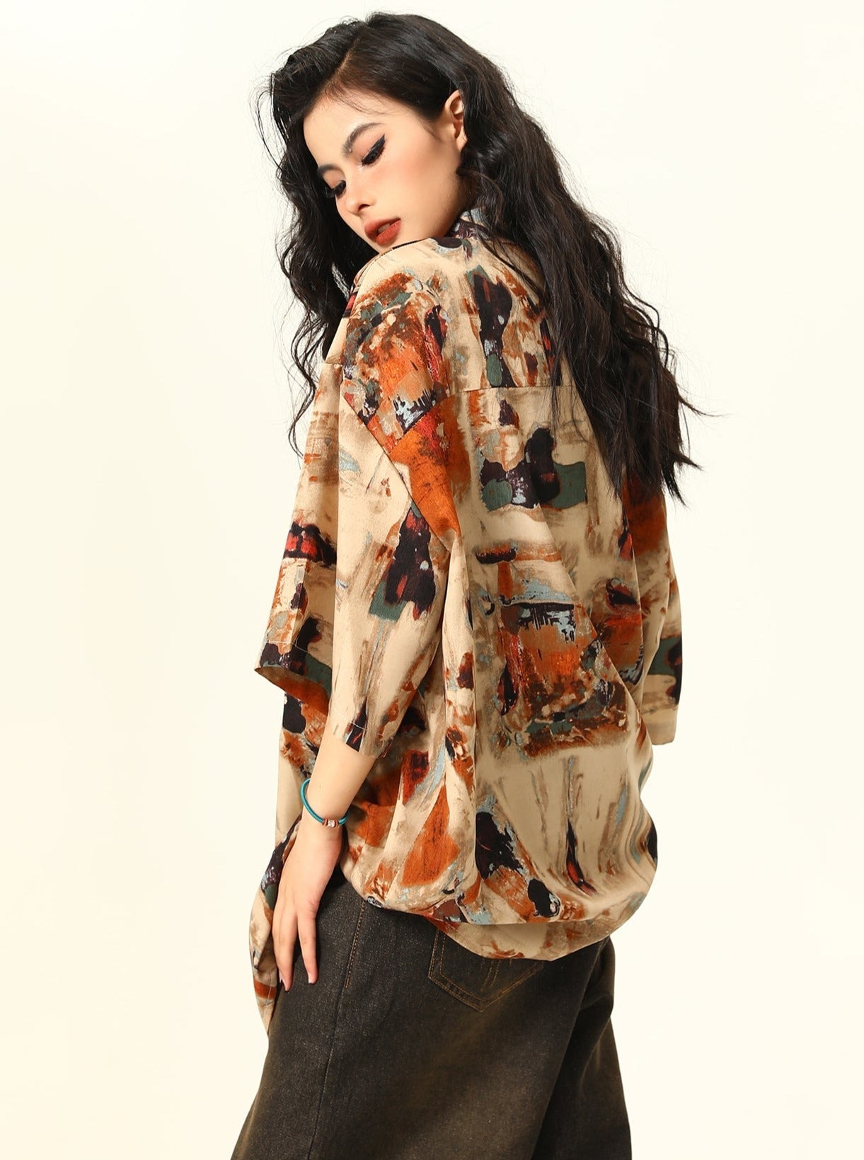 Abstract Paint Oversized Shirt