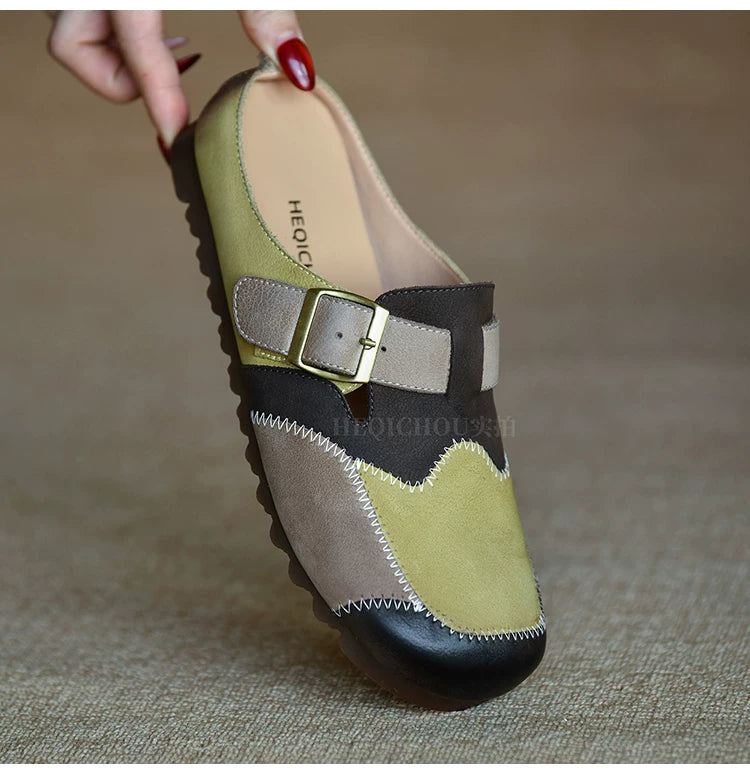 Maribel Patchwork Mary Jane Flats