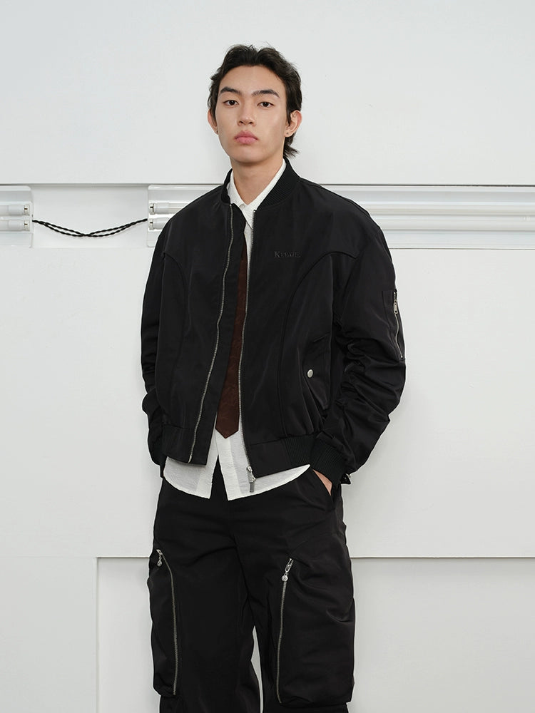 Trendy Ribbed Bomber Jackets