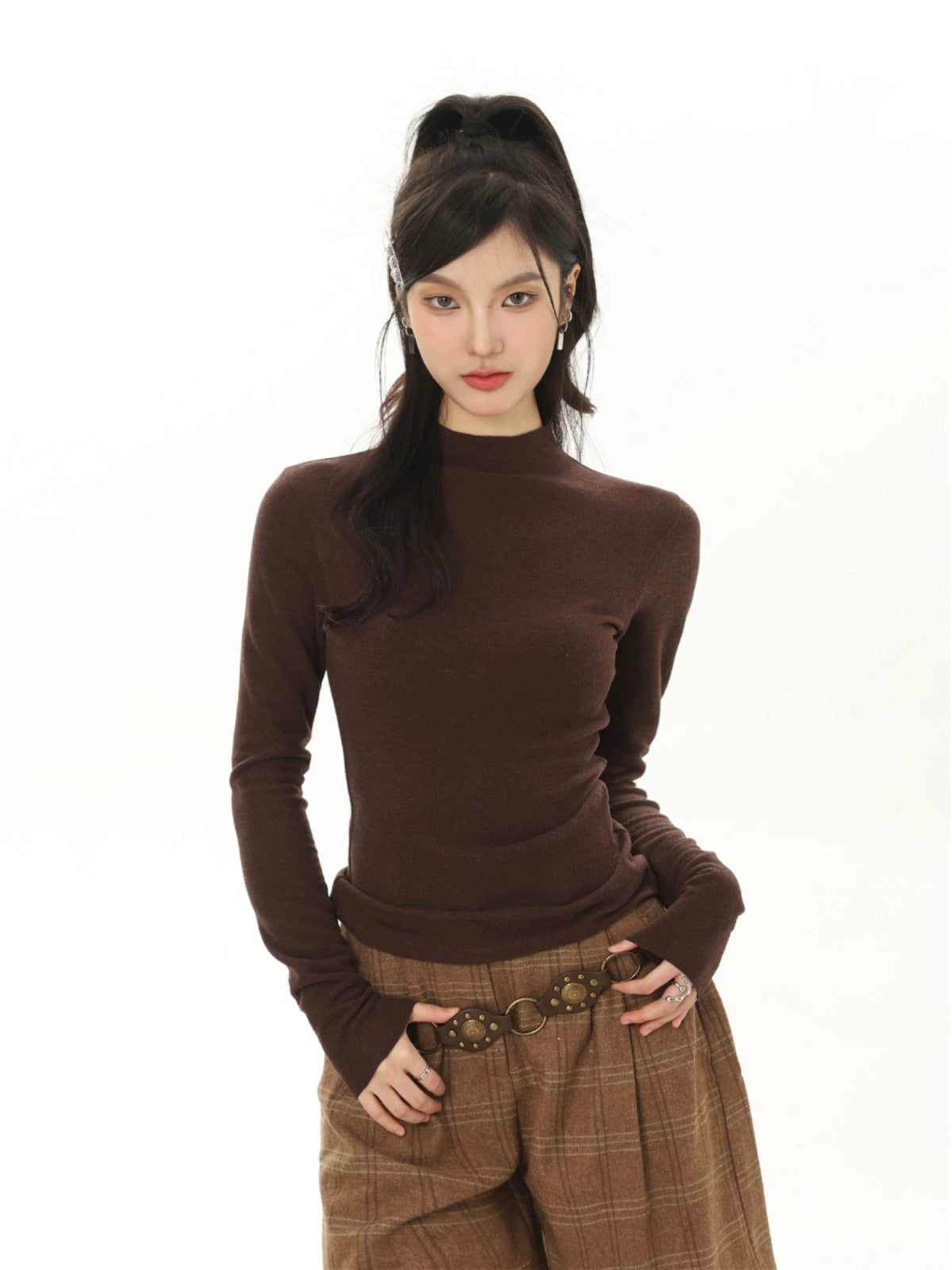 Mock Neck Fitted Base Layer Top