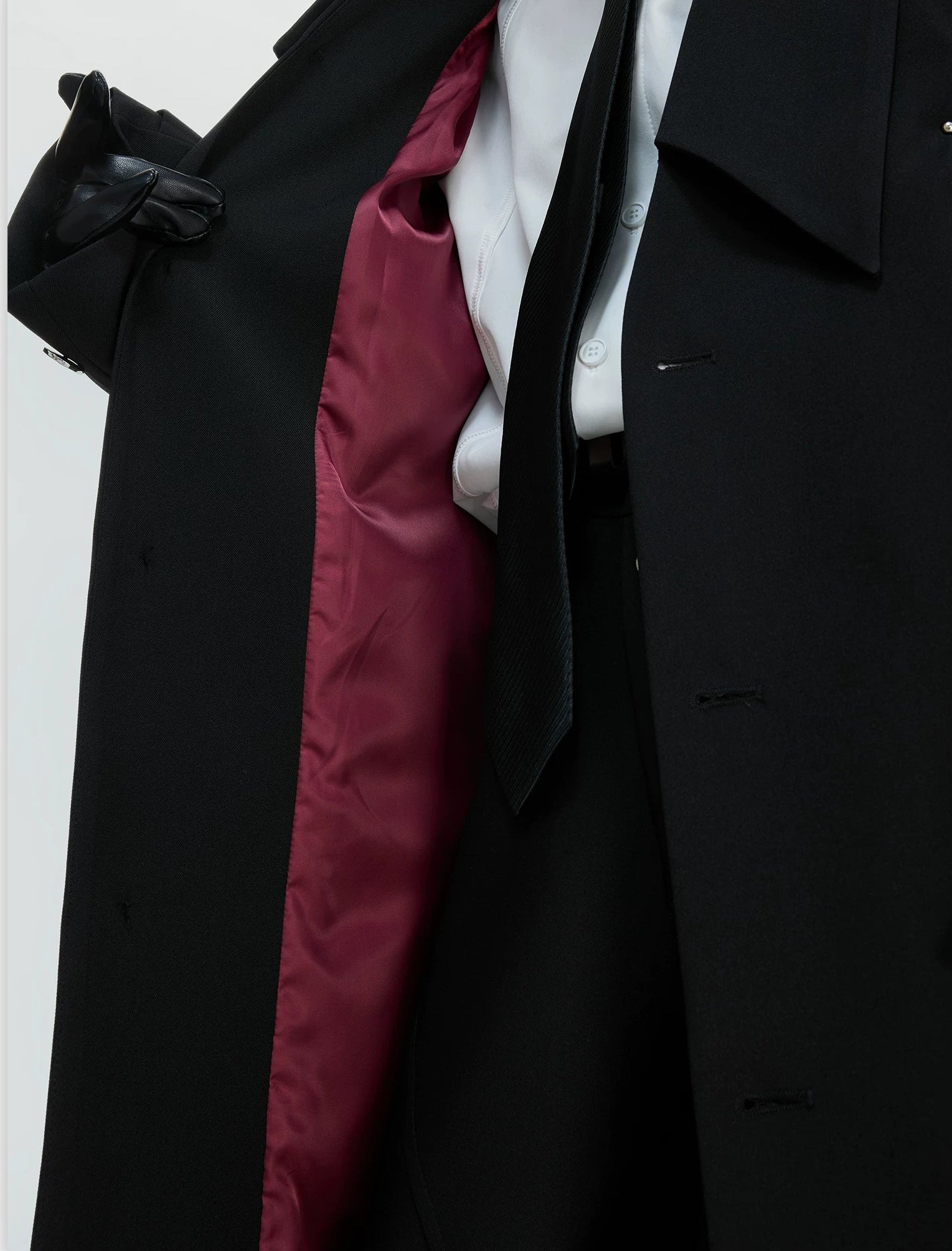 Midnight Regent Double-Lapel Trench Coat