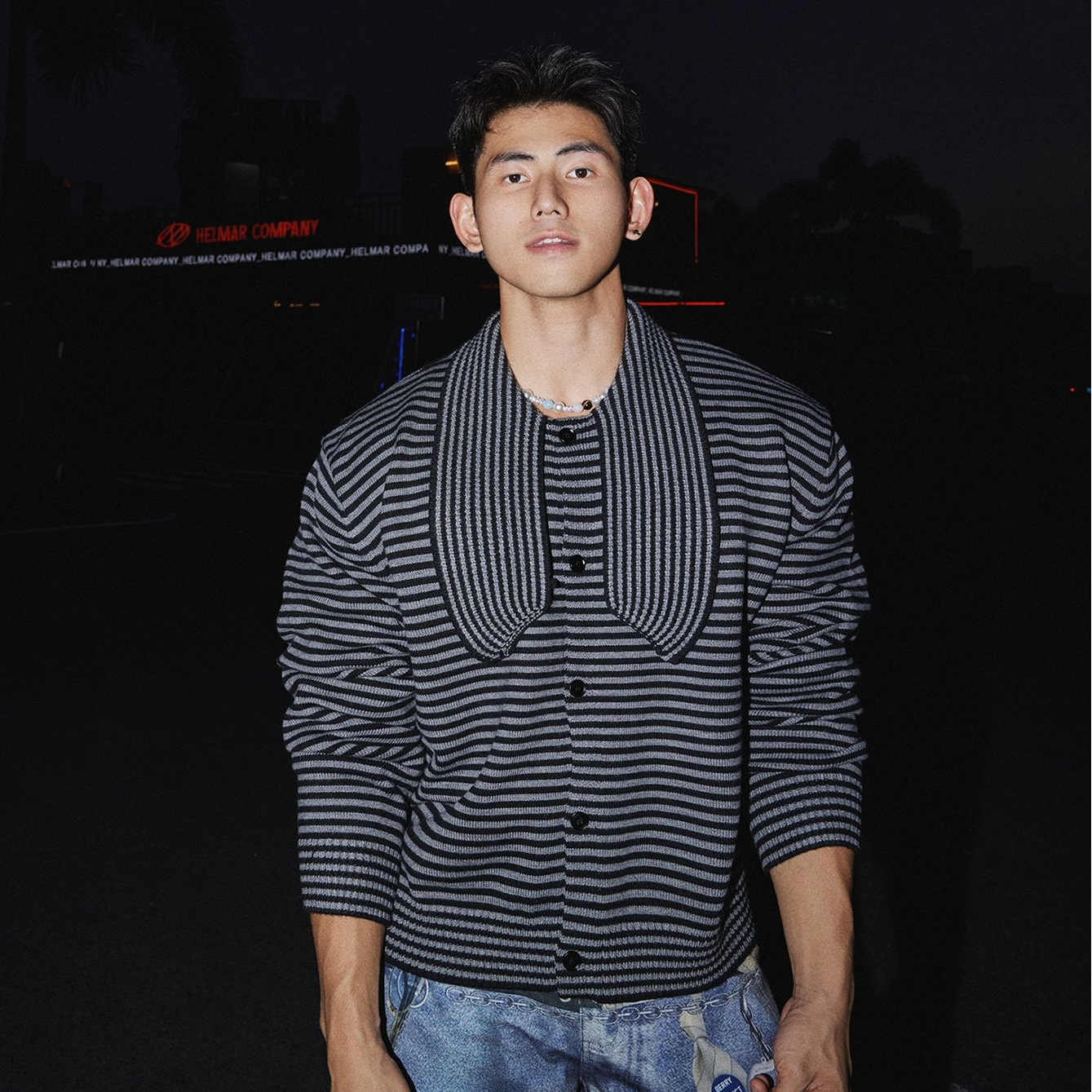 Retro Twist Stripe Knit Cardigan