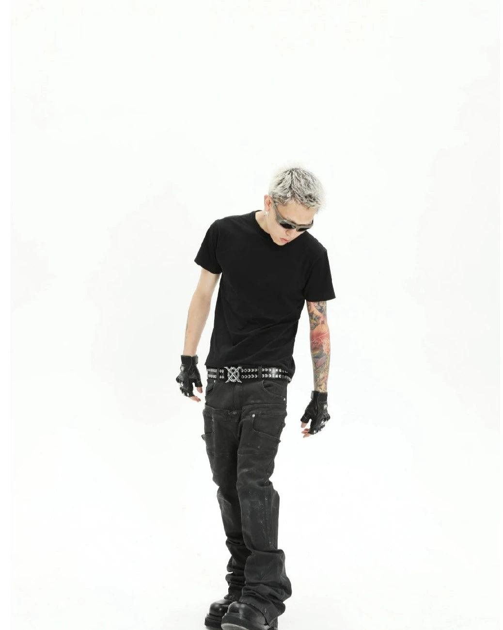 Black Cargo-Style Jeans