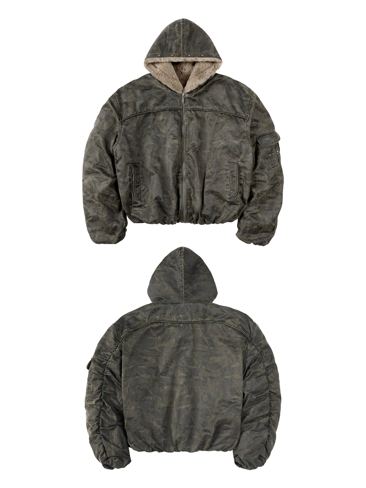 Dustland Sherpa-Lined Camo Hooded Jacket