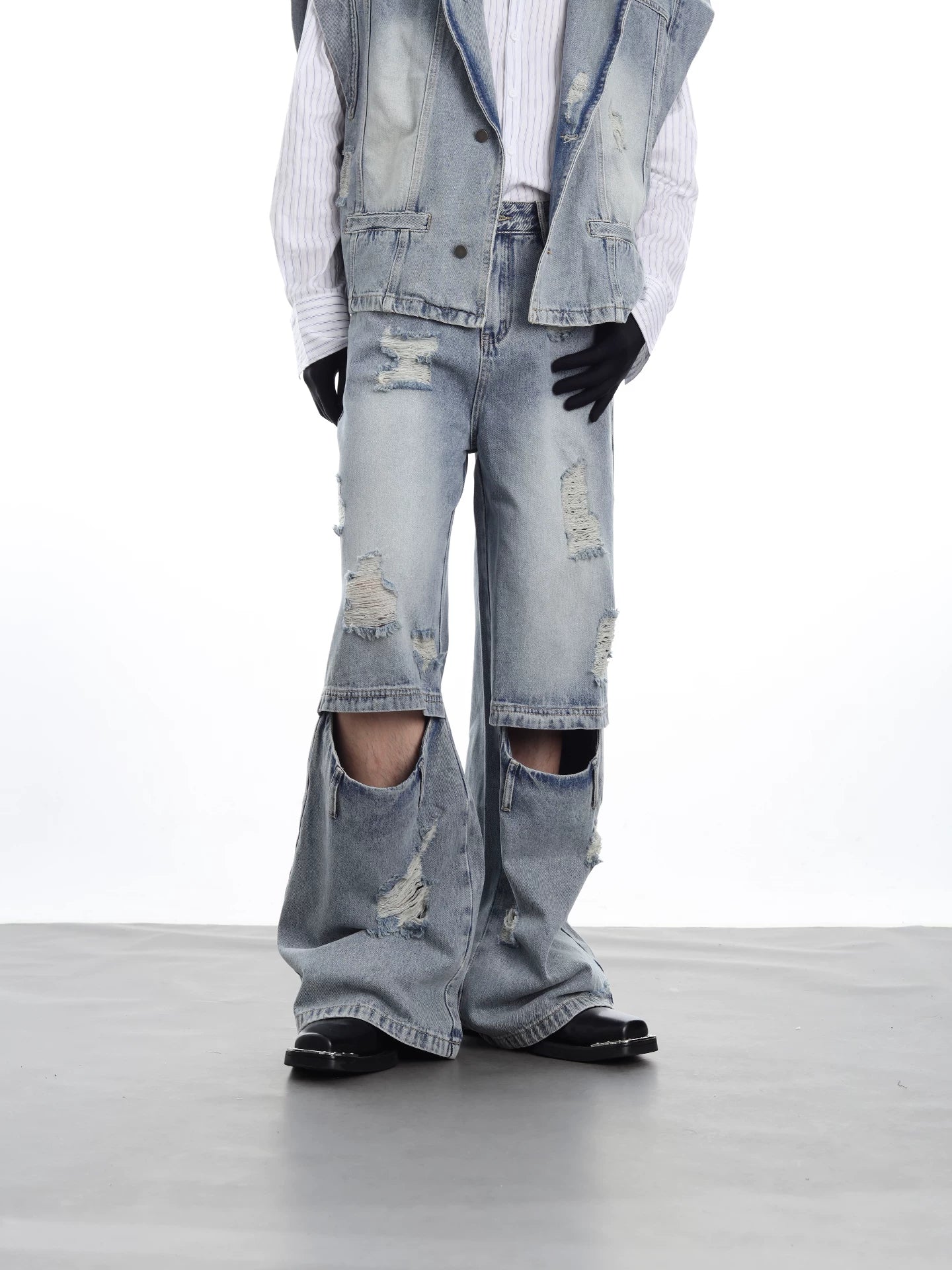 Rogue Fade Layered Denim Vest