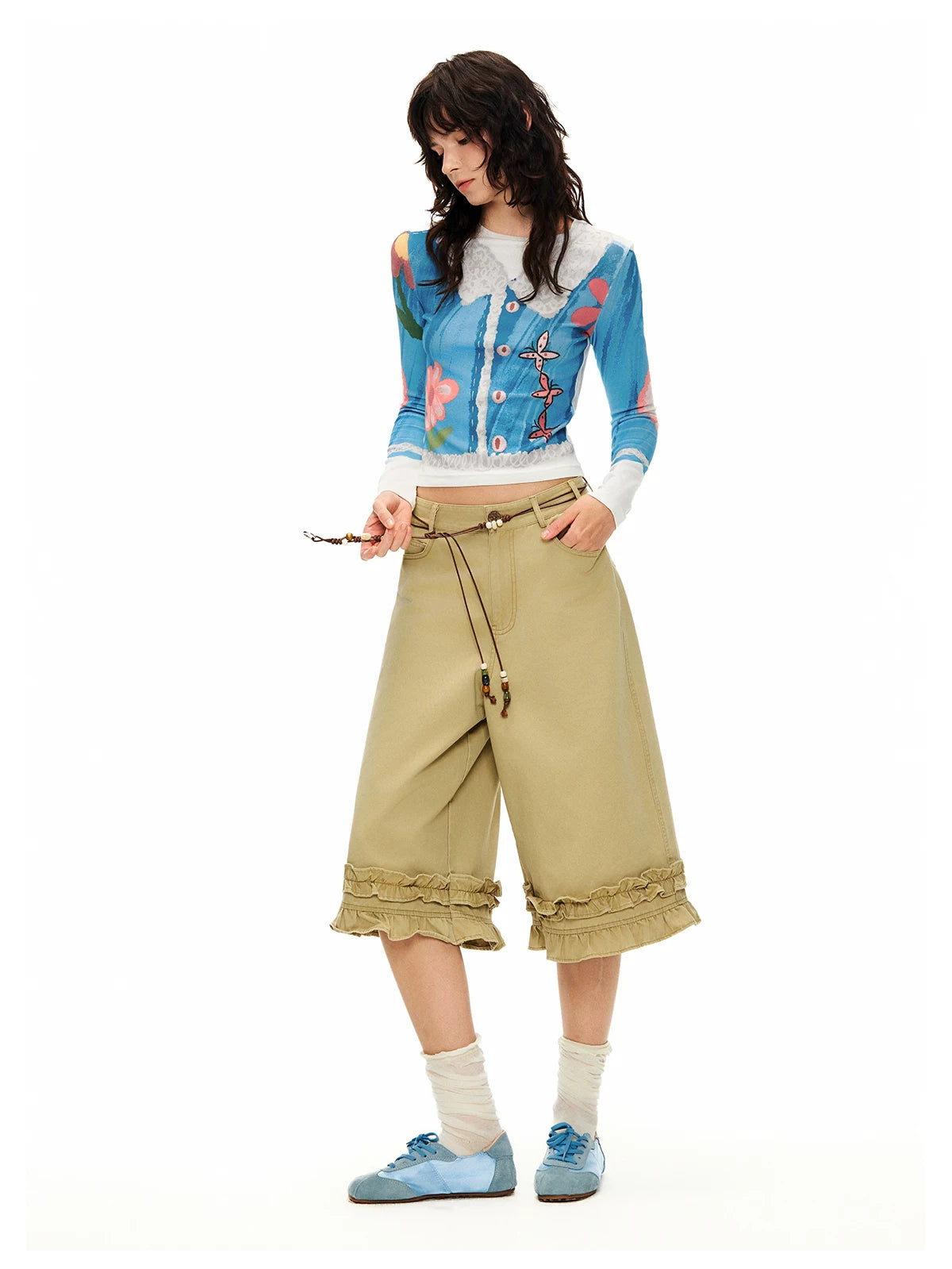 Playground Poet Ruffle Hem Culottes