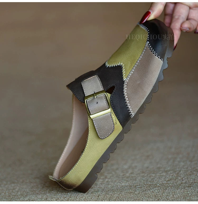 Maribel Patchwork Mary Jane Flats