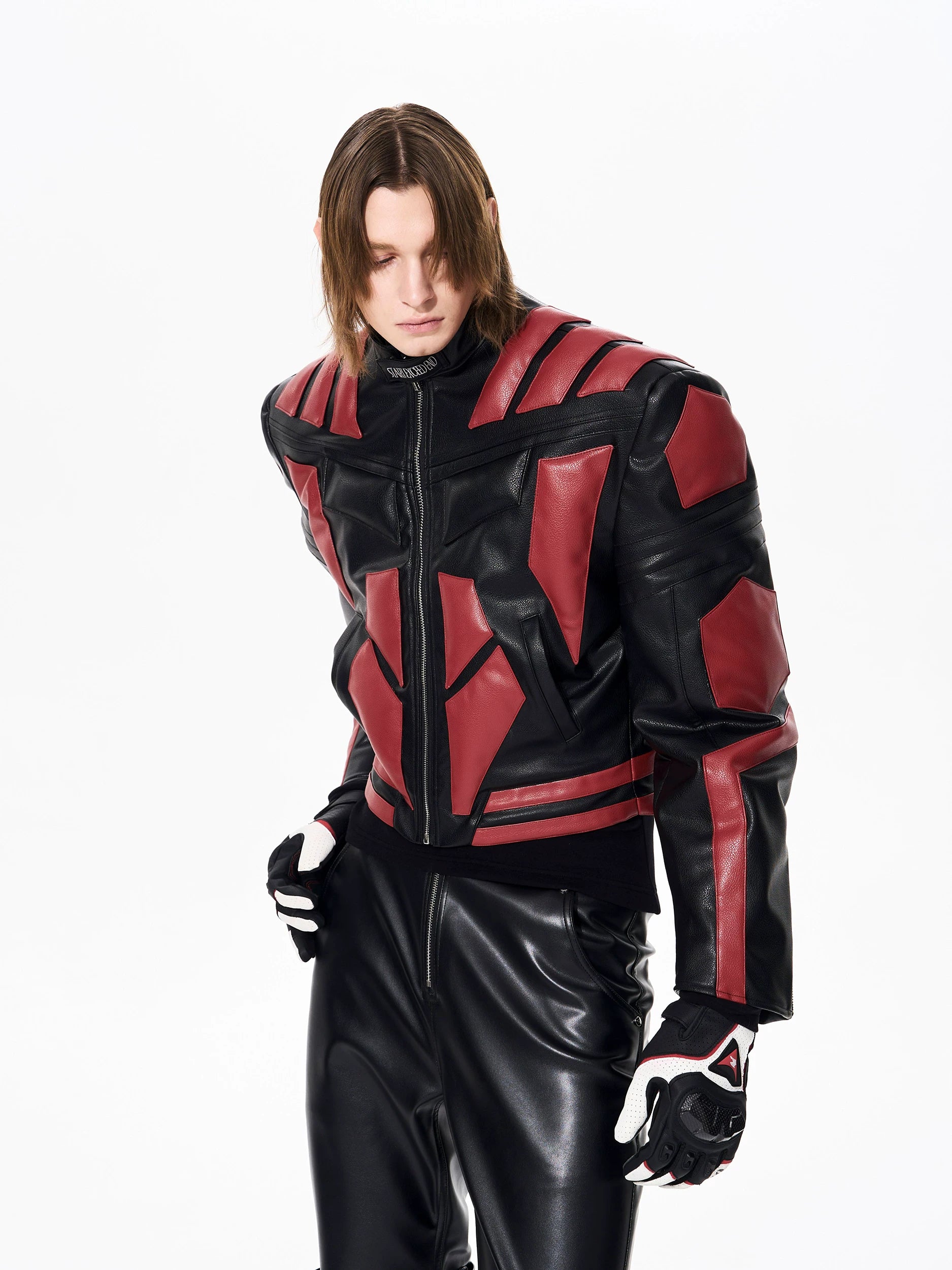Crimson Vanguard Panelled Moto Jacket